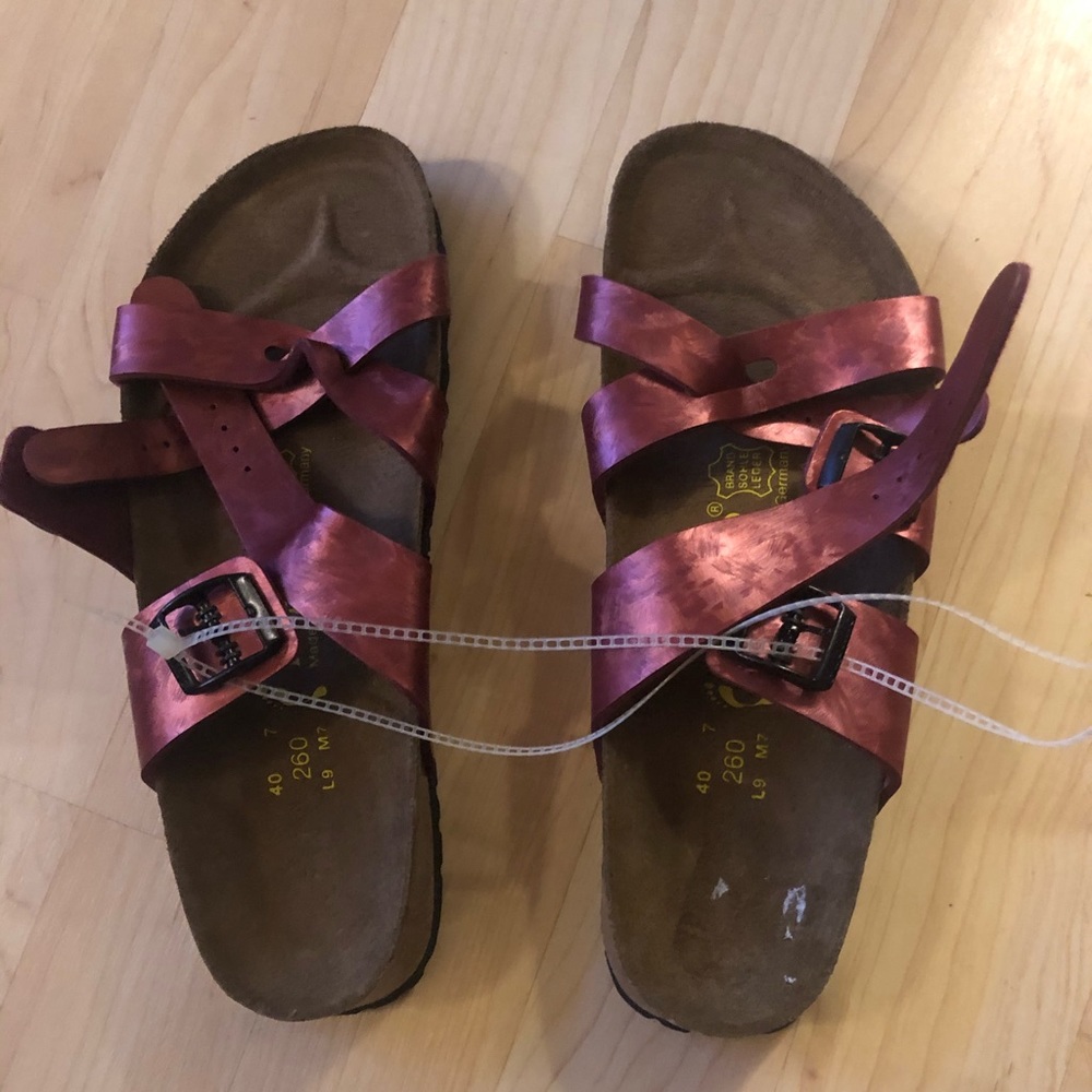 Red Metallic Birkenstocks